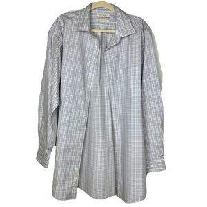 Roundtree & Yorke Gold Label Dress Shirt Mens 16.5 35 Blue Non Iron Cotton Large